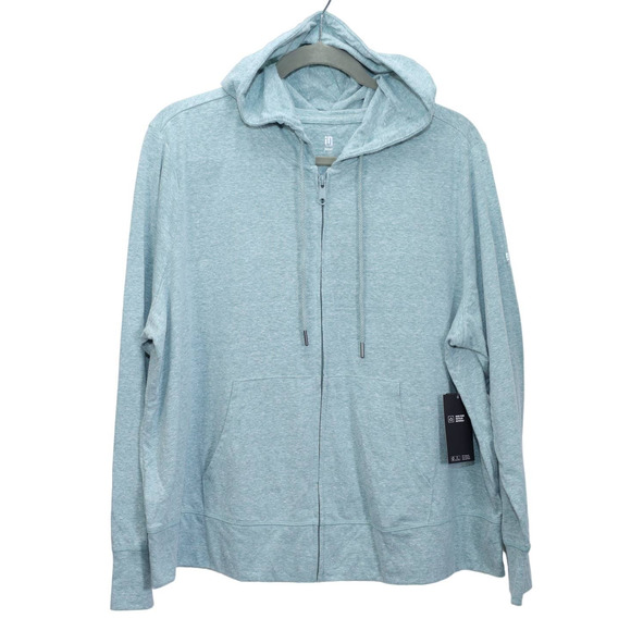 Ideology Womens Plus Size Full Zip Hooded Jacket - 1X - Crushed Mint - NWT - Picture 2 of 4